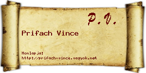 Prifach Vince névjegykártya